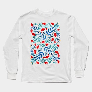 Magical garden - blue and orange Long Sleeve T-Shirt